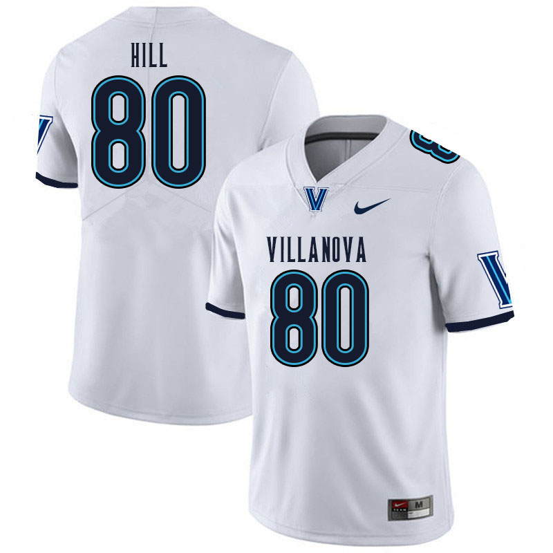 Men #80 Nathaniel Hill Villanova Wildcats College Football Jerseys Sale-White